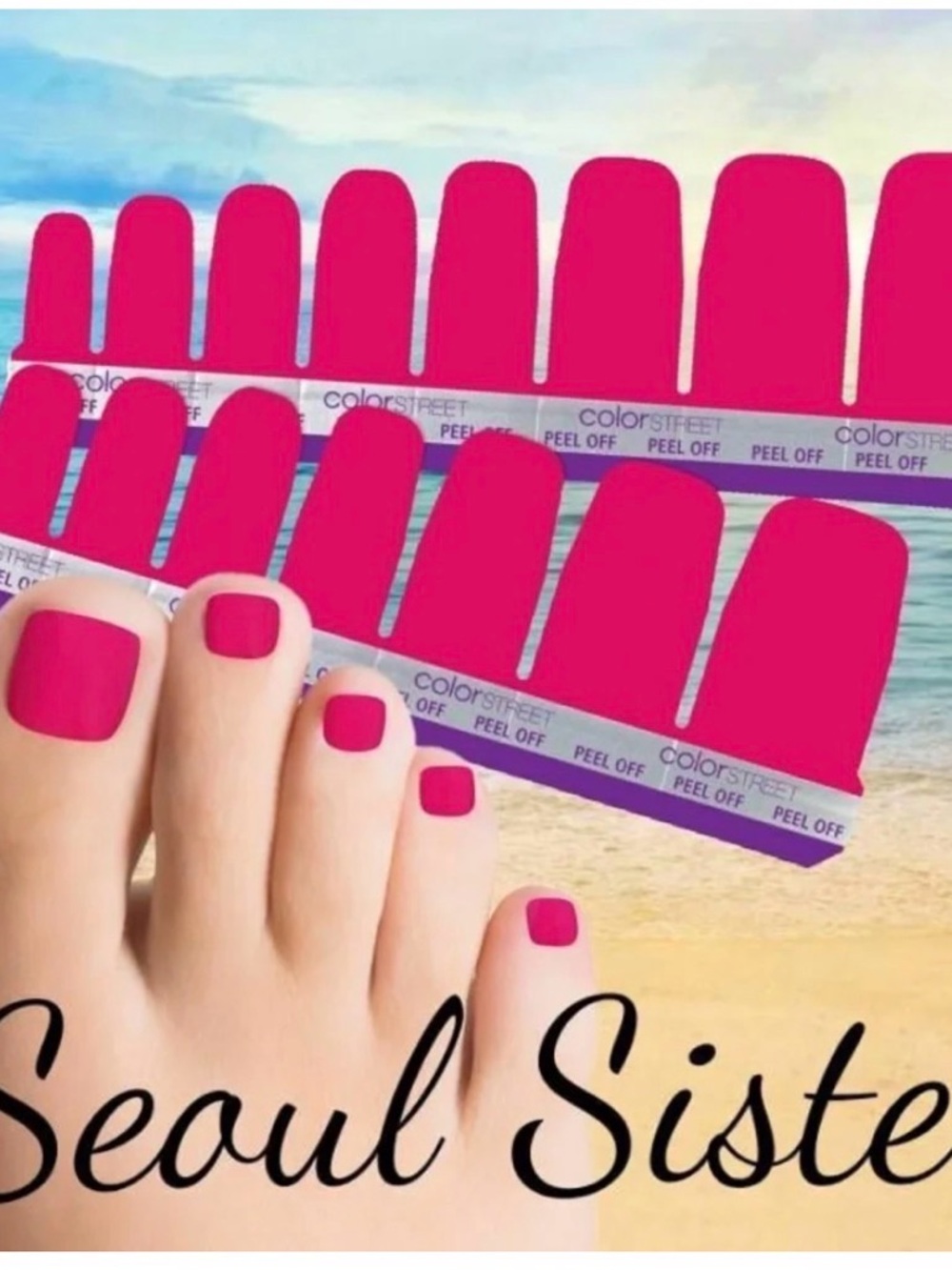 Color Street Pedicure Nail Polish Strips Seoul Sister - NWT